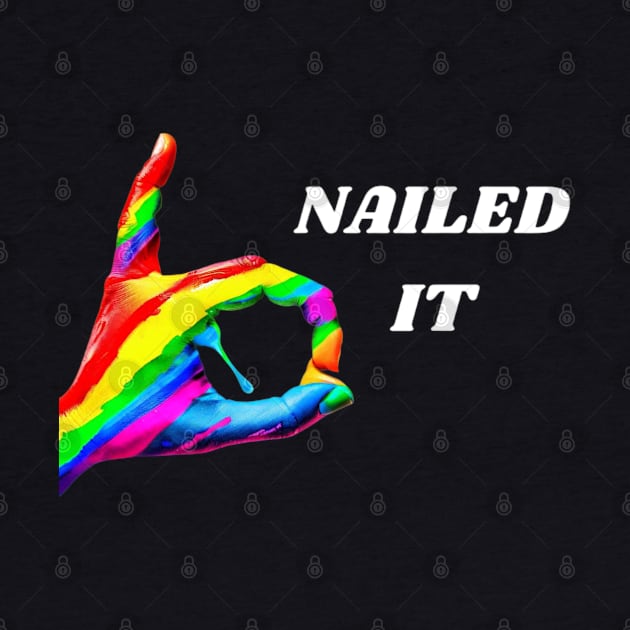 Colorful nailed it hand design by colorpuddle